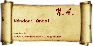 Nándori Antal névjegykártya
